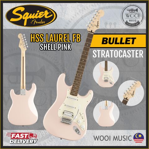 Squier Bullet Stratocaster - HSS - Laurel FB - Shell Pink - CP
