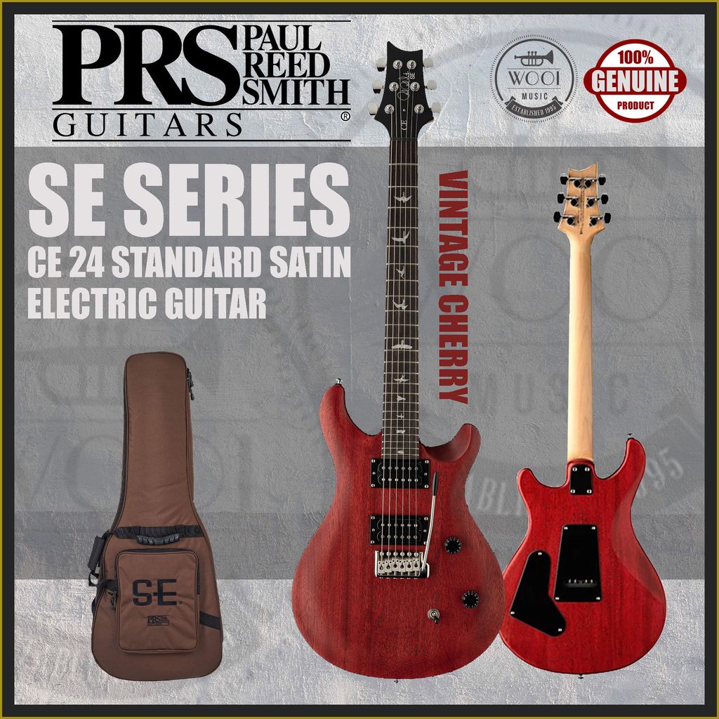 PRS SE CE24 Standard Satin Electric Guitar wBag - Vintage Cherry - CP