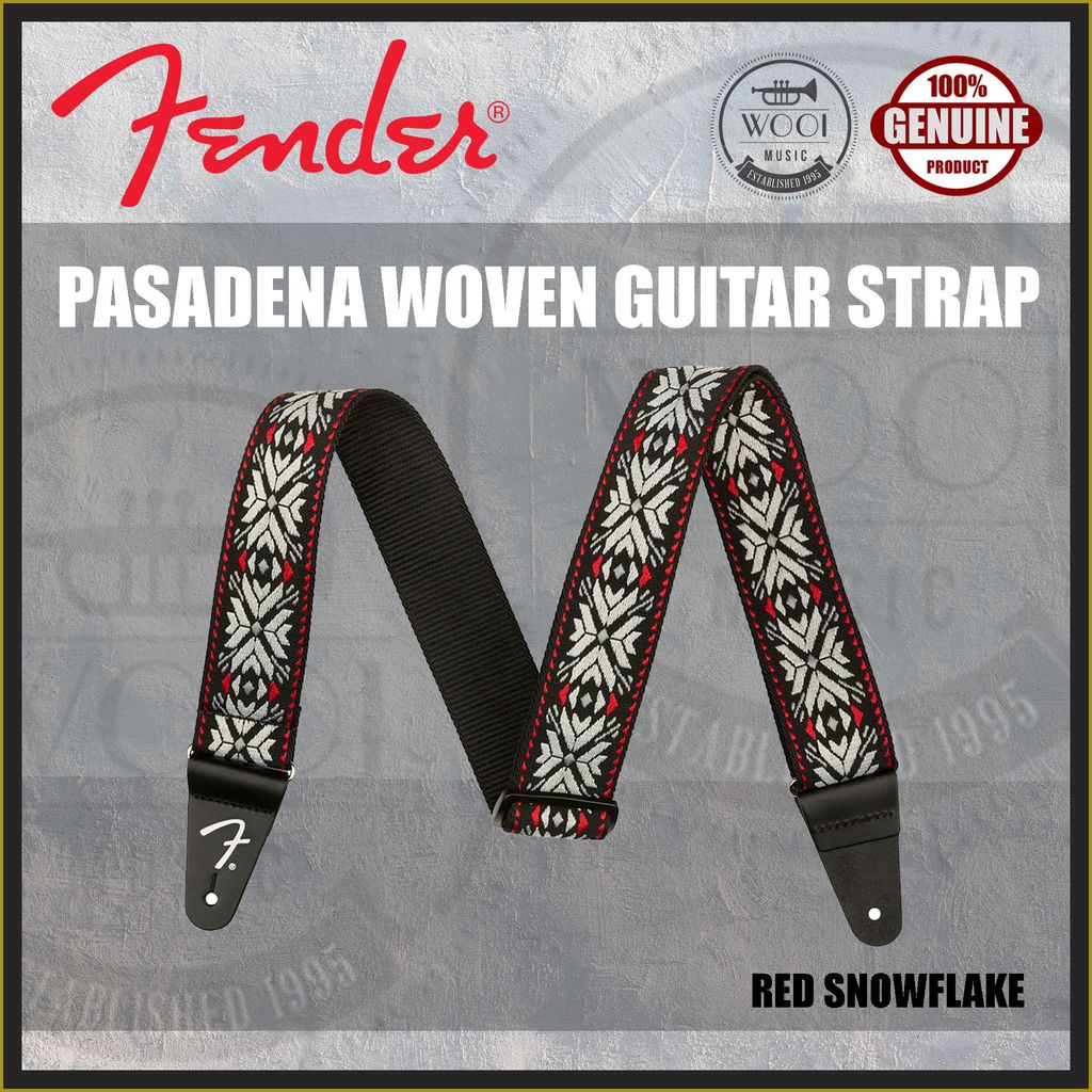 Fender Pasadena Woven Guitar Strap - Red Snowflake - CP