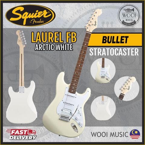 Squier Bullet Stratocaster HSS- Arctic White -CP