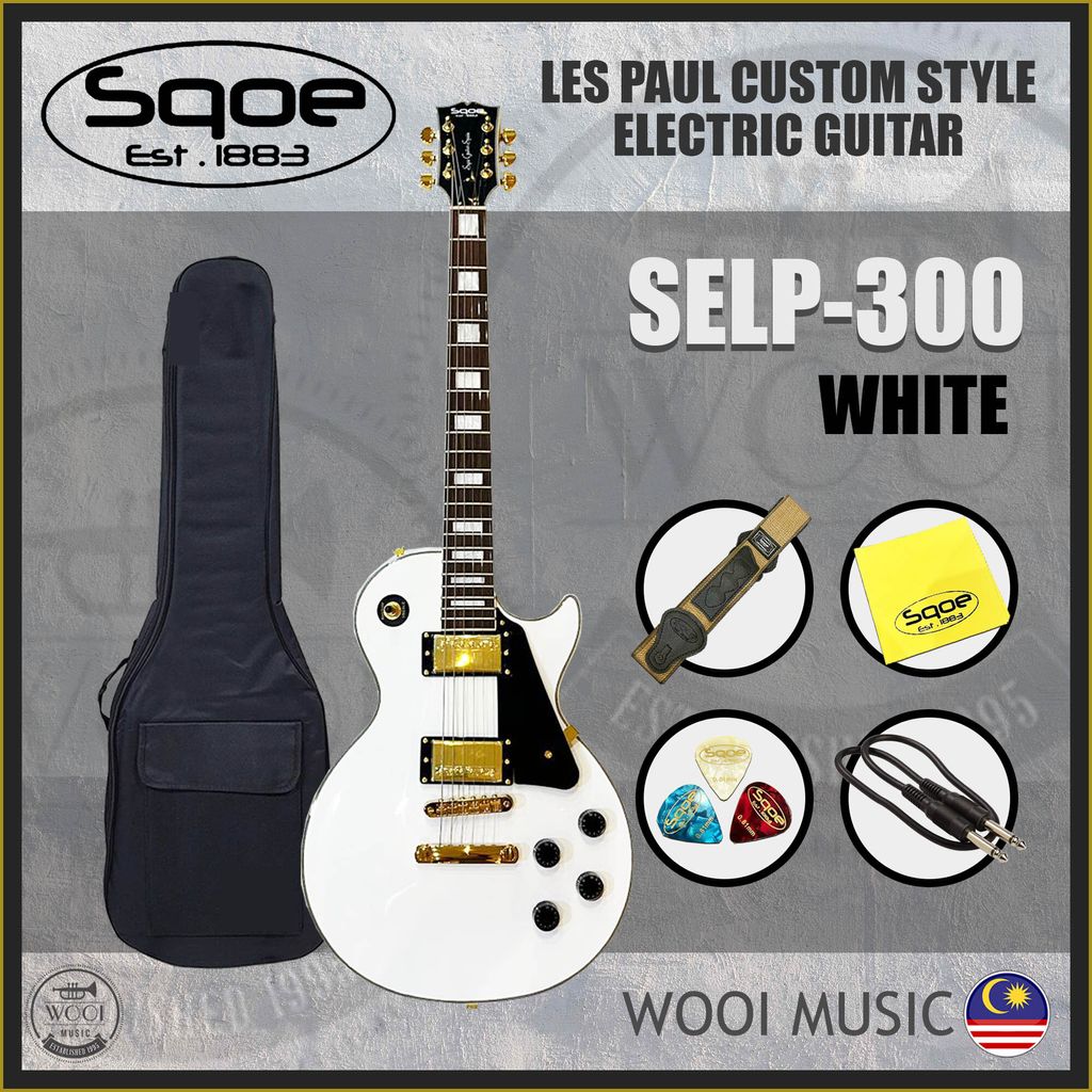 SQOE ELECTRIC GUITARS - SELP300 -WH - CP