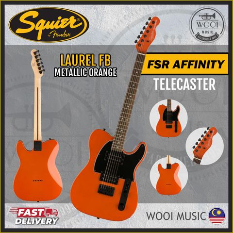 Squier Tele HH - laurel fb - Metallic Orange - cp