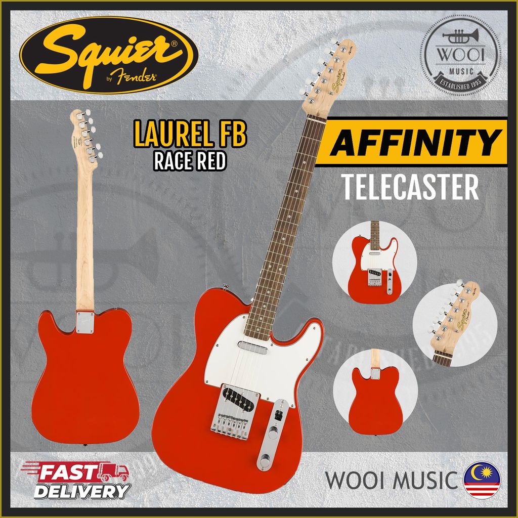 Squier Affinity Tele - laurel fb - race red- cp