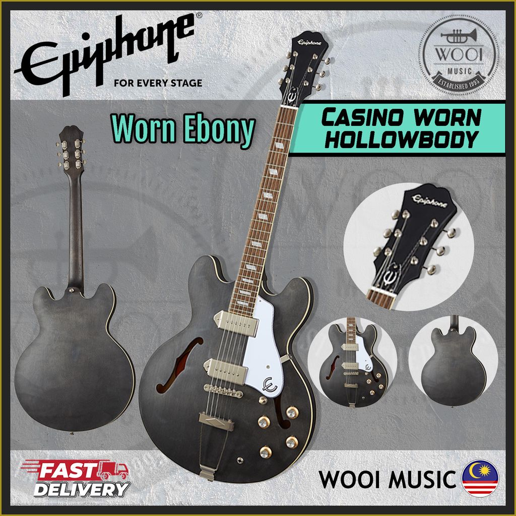Epiphone Casino Worn Hollowbody- Worn Ebony-CP