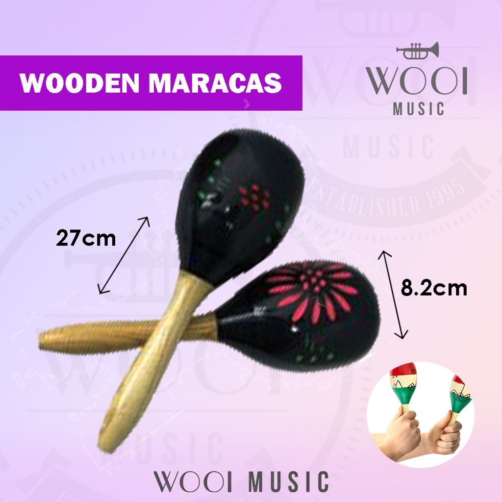 WOODEN MARACAS M2-BLACK-CP