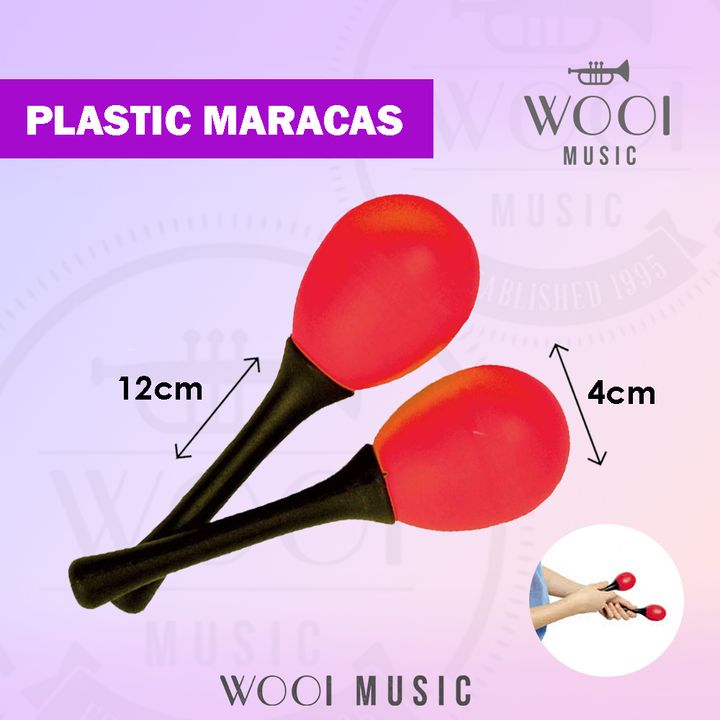 PLASTIC MARACAS-RED