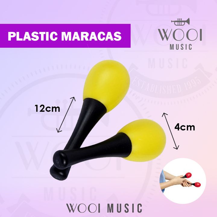 PLASTIC MARACAS - YELLOW 
