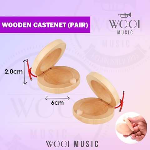 Wooden Castenet - c10w-pair-cp