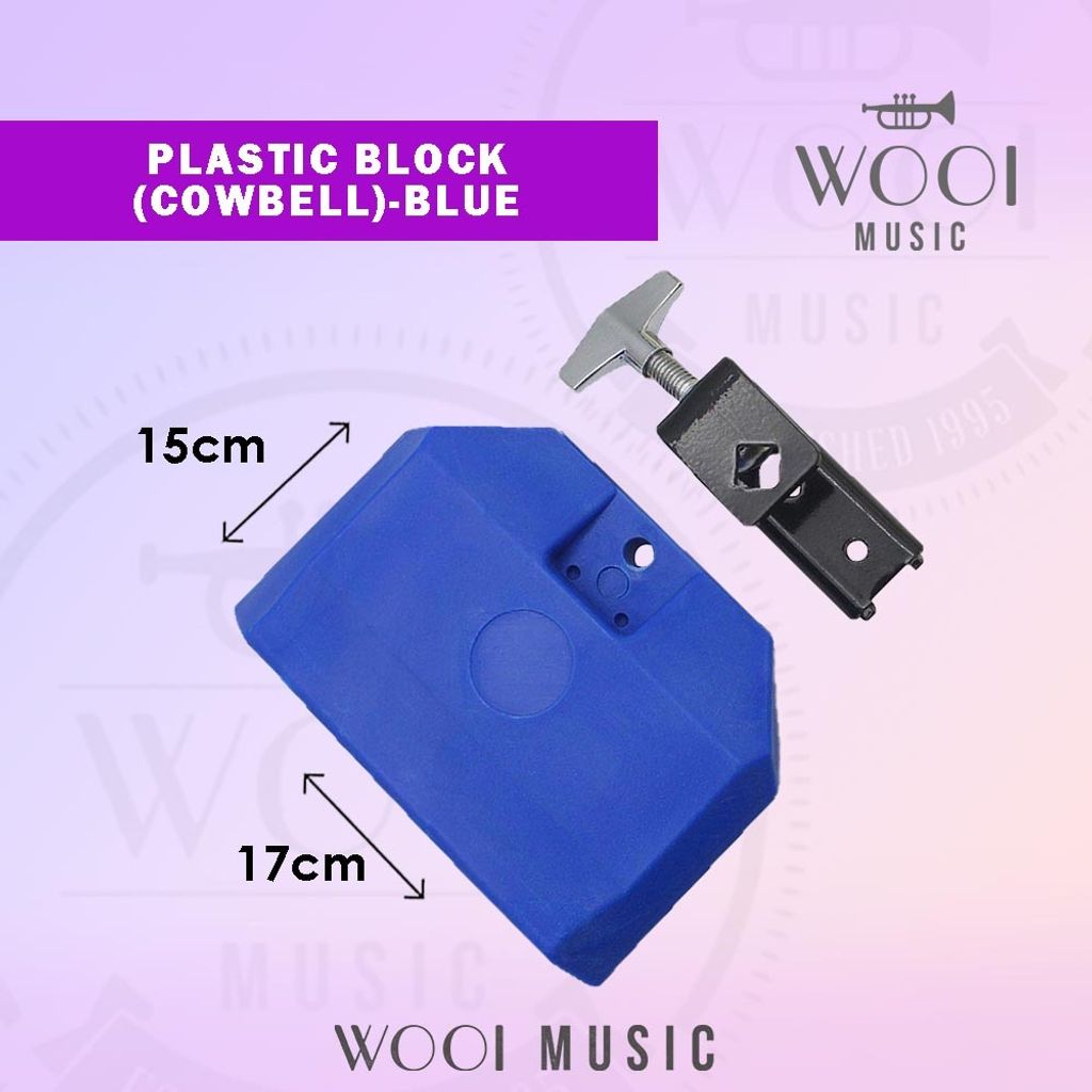 PLASTIC BLOCK COWBELL - BLUE