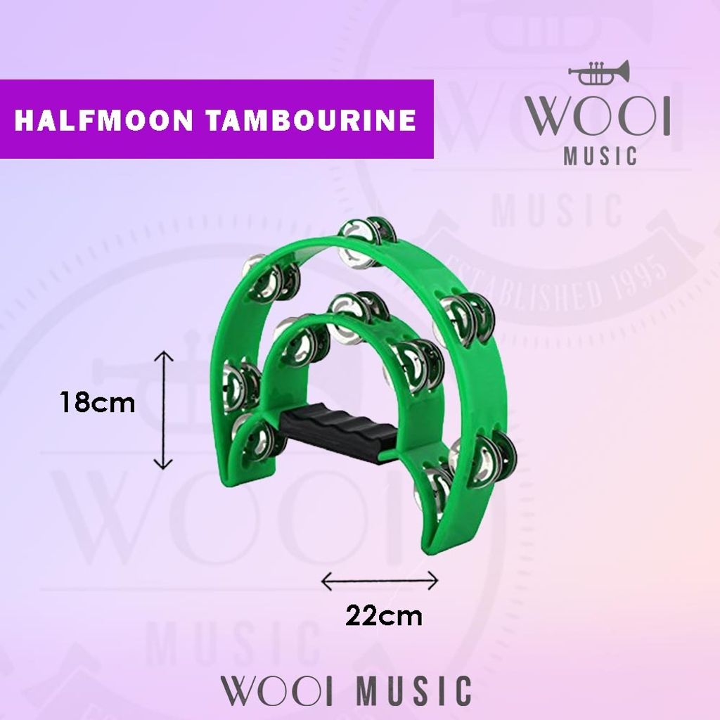 HALFMOON TAMBOURINE - GREEN