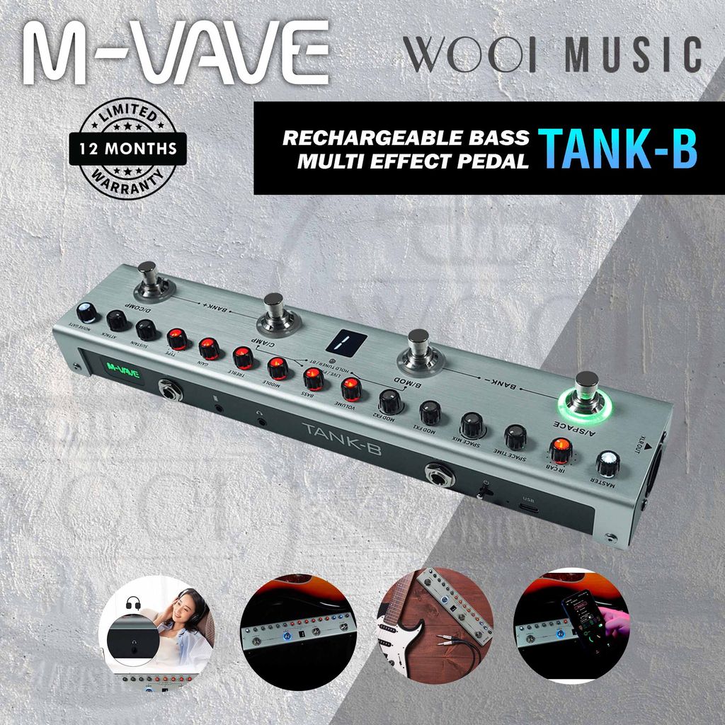 M-VAVE Tank-B Rechargeable Bass Multi Effects Pedal – Wooi Music
