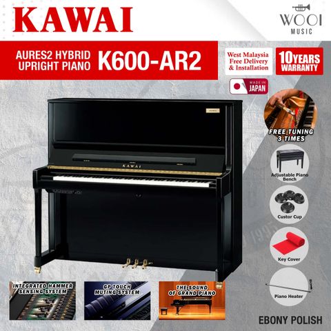 KAWAI - K600-AR2 - EBONY POLISH - JAPAN
