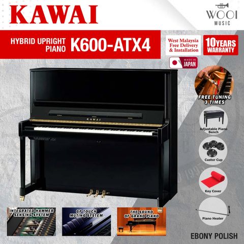 KAWAI - K600-ATX4-EBONY POLISH - JAPAN