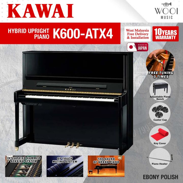 KAWAI - K600-ATX4-EBONY POLISH - JAPAN