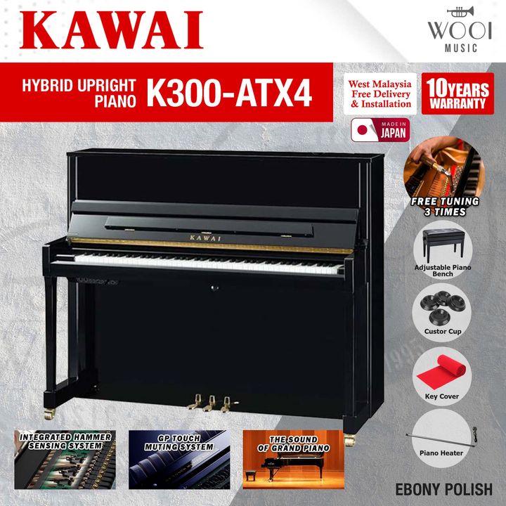 KAWAI - K300-ATX4 - EBONY POLISH - JAPAN