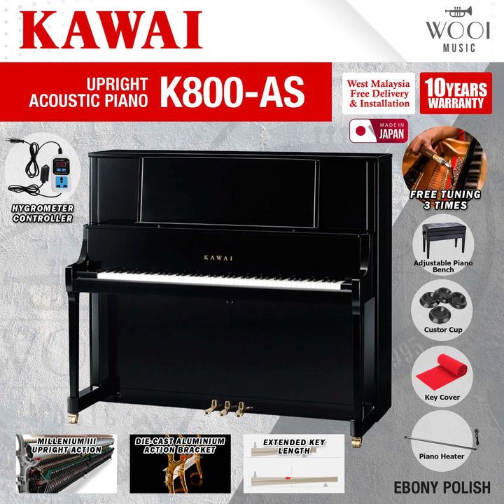 KAWAI - K800-AS - EBONY POLISH - JAPAN
