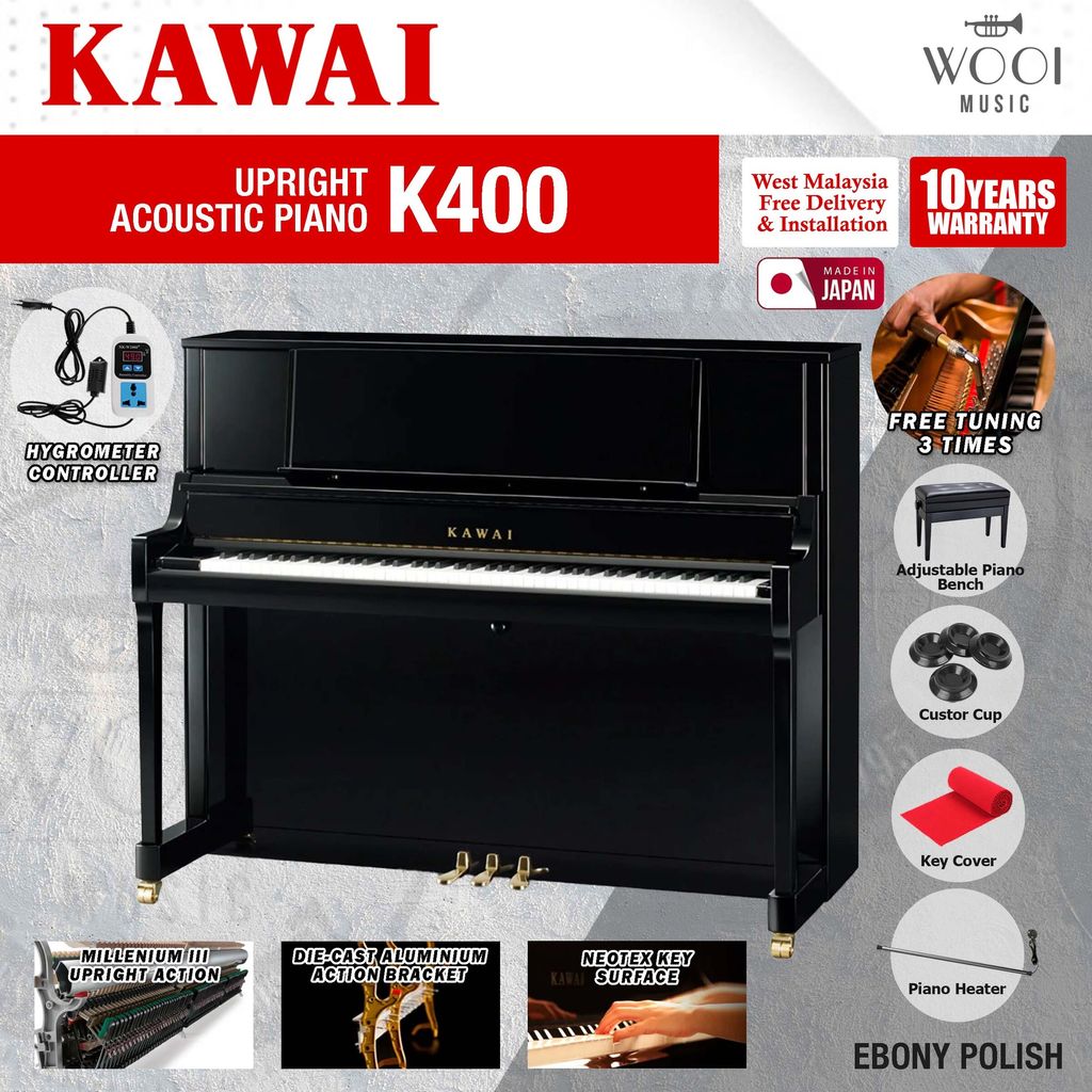 KAWAI - K400 - EBONY POLISH - JAPAN