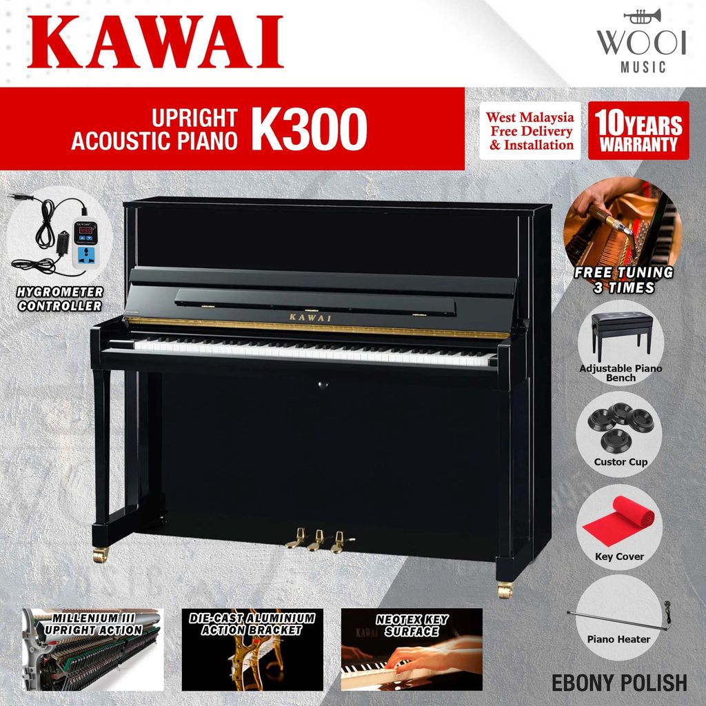 KAWAI - K300 - EBONY POLISH - INDON
