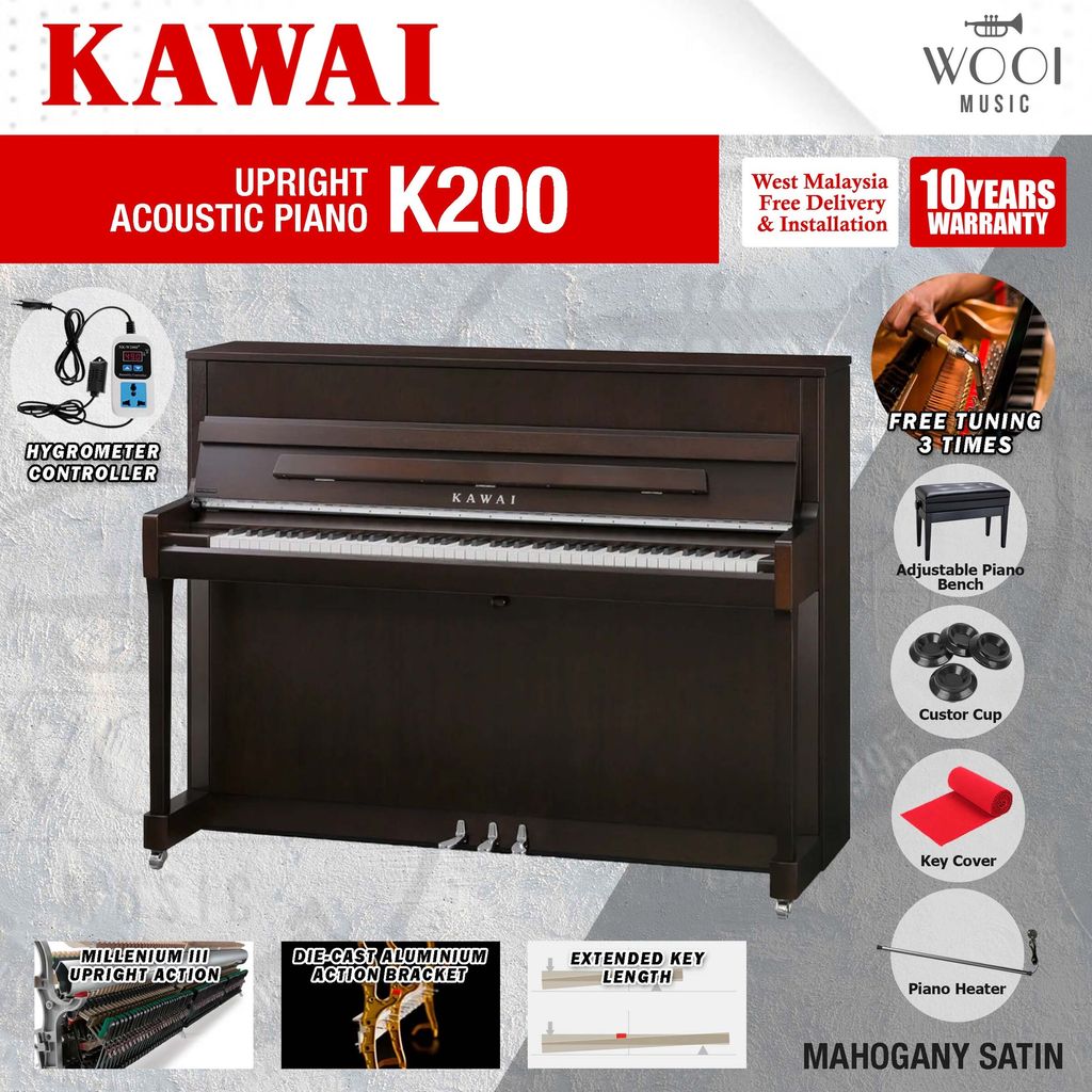 KAWAI - K200 - MAHOGANY SATIN - INDON