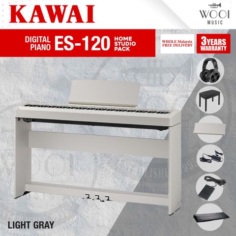 KAWAI ES120 - LIGHT GRAY - HOME STUDIO PACK