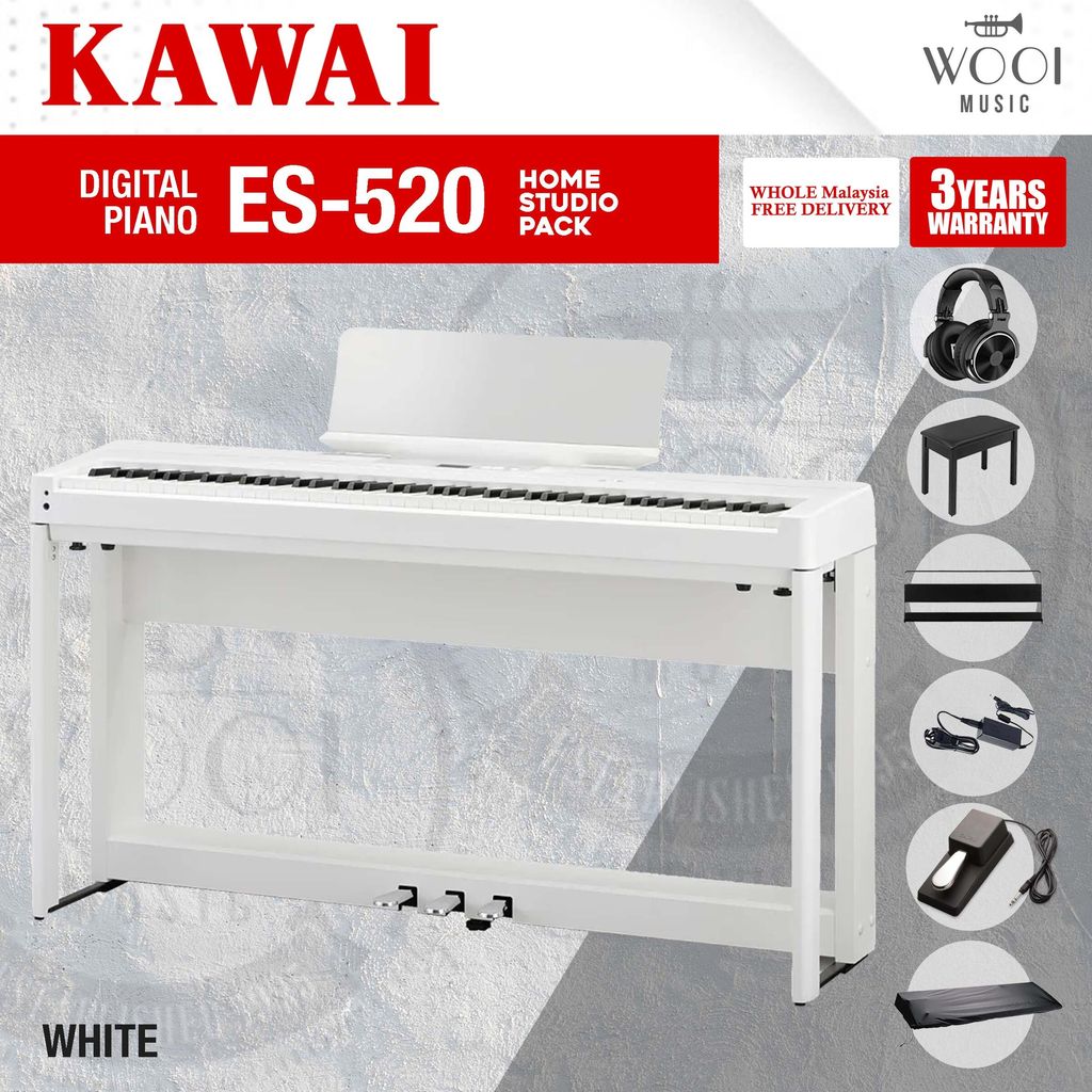 KAWAI ES520 - HOME STUDIO PACK - WHITE