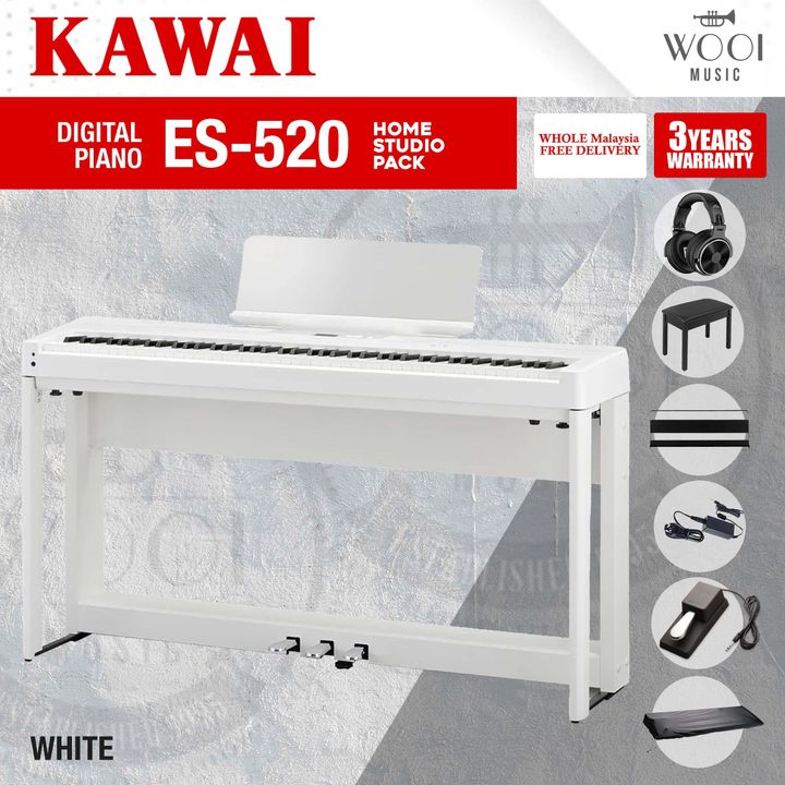 KAWAI ES520 - HOME STUDIO PACK - WHITE
