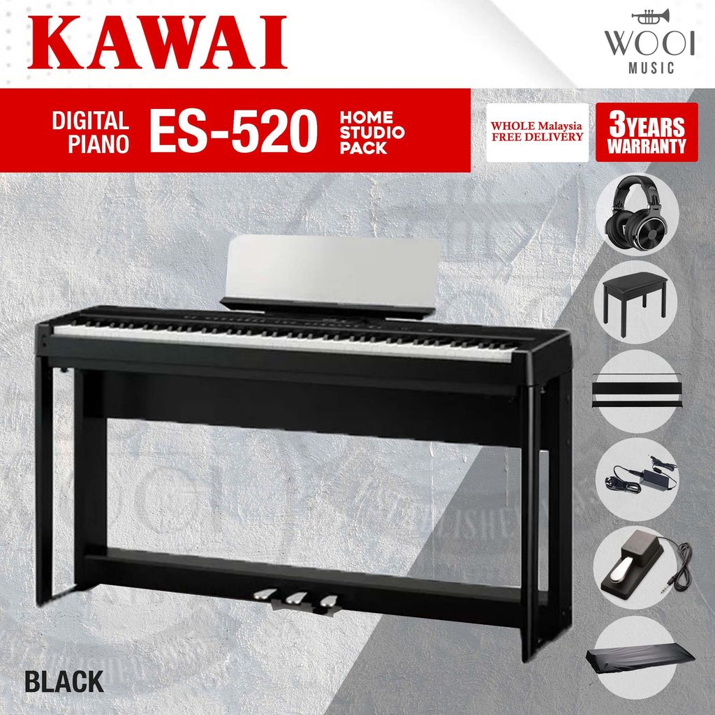 KAWAI ES520 - HOME STUDIO PACK - BLACK