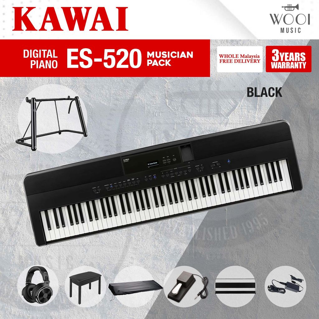 KAWAI ES520 - MUSICIAN PACK - BLACK