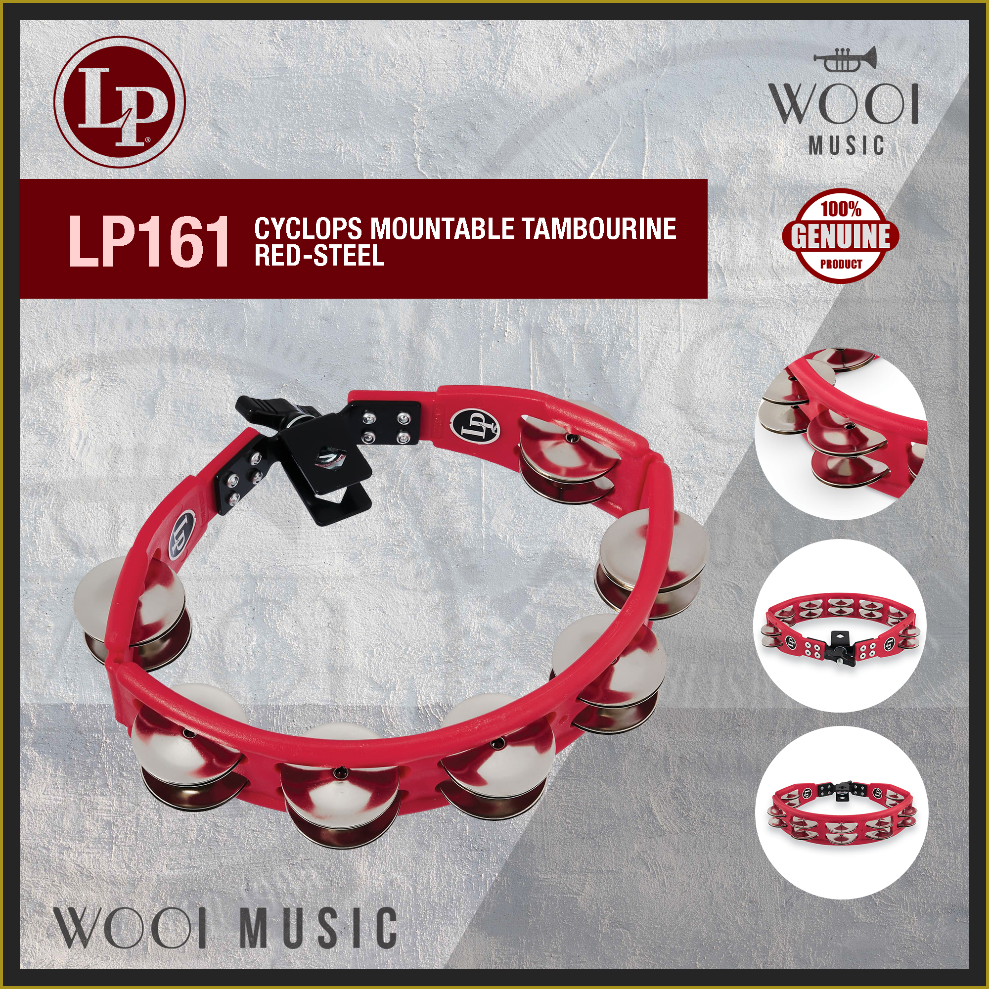 LP 151 Cyclops Tambourine タンバリン 赤 2個セット