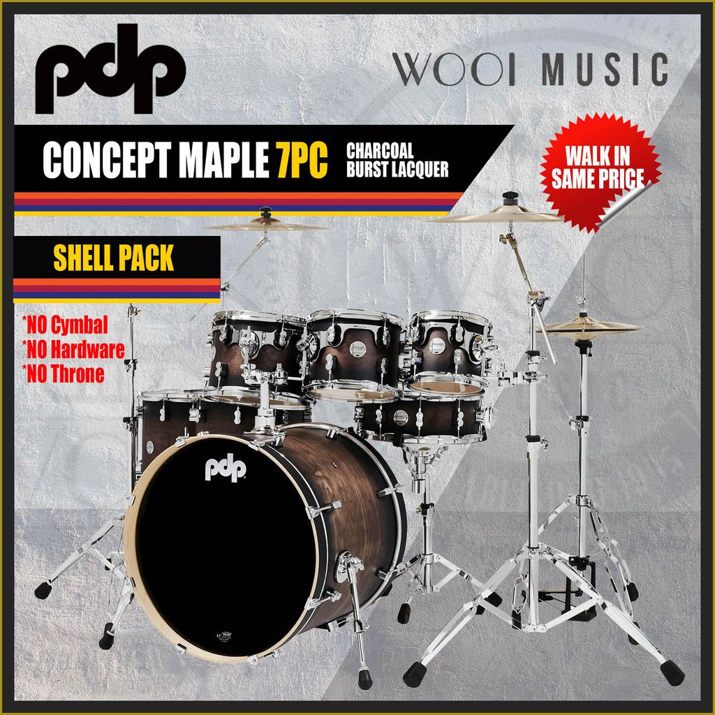 7PC - CHARCOAL BURST LACQUER SHELL PACK