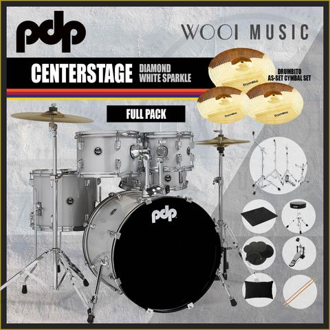 PDP CENTER STAGE DRUM - DIAMOND SPARKLE - FULL PACK