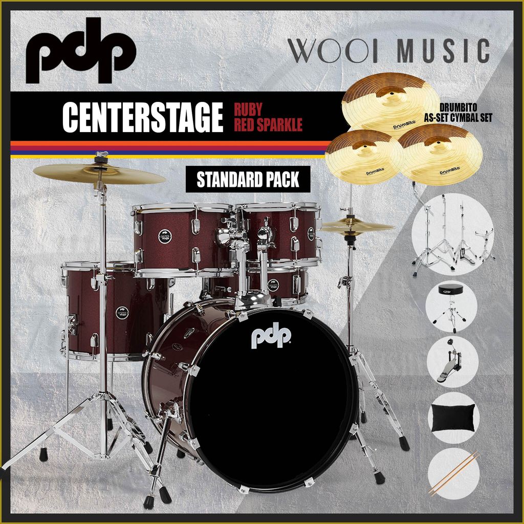 PDP CENTER STAGE DRUM - RUBY SPARKLE RED - STD PACK