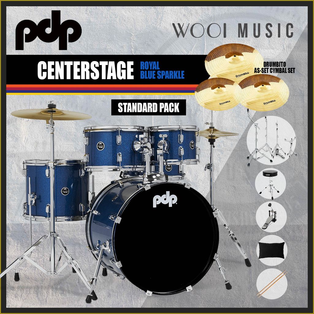 PDP CENTER STAGE DRUM - ROYAL BLUE SPARKLE - STD PACK