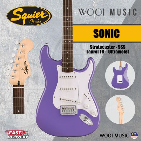 Squier Sonic Stratocaster Electric Guitar - Laurel FB - Ultraviolet-CP