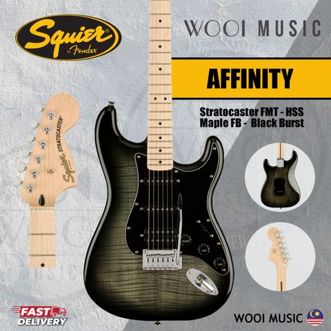 Squier Affinity Strat FMT - HSS - Maple - Black Burst CP