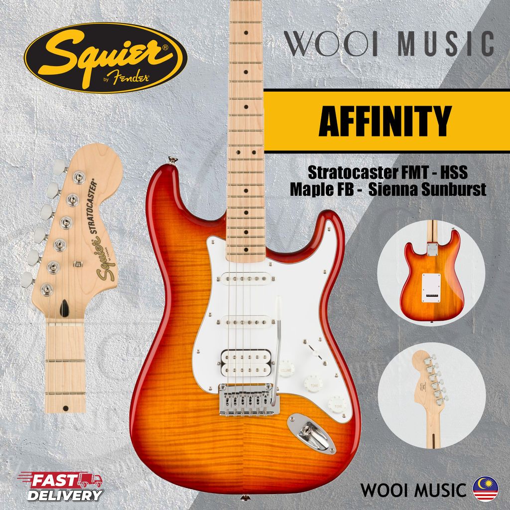 Squier Affinity Strat -HSS-FMT-MAPLE-SIENNA SB-CP