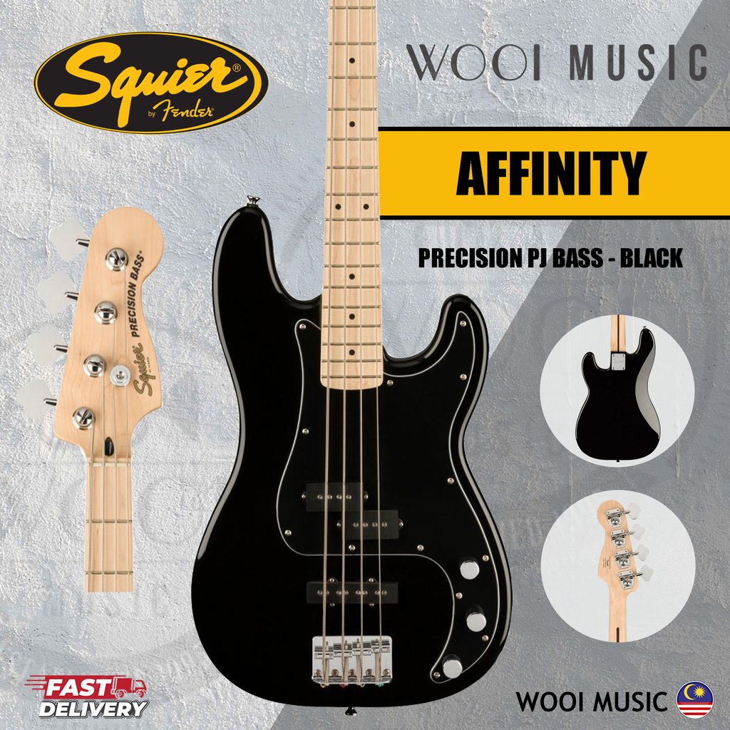 Squier PJ Bass Maple Black - cover