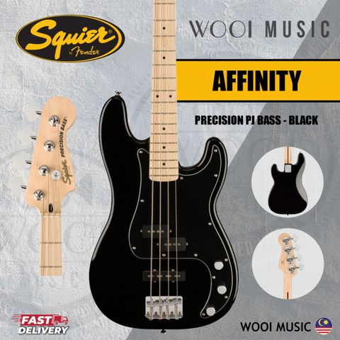 Squier PJ Bass Maple Black - cover