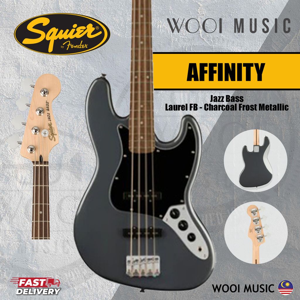 Squier Affinity Jazz Bass - Laurel FB - Charcoal Metallic Frost