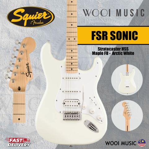 Squier FSR SONIC HSS - MAPLE FB-ARCTIC WHITE-CP