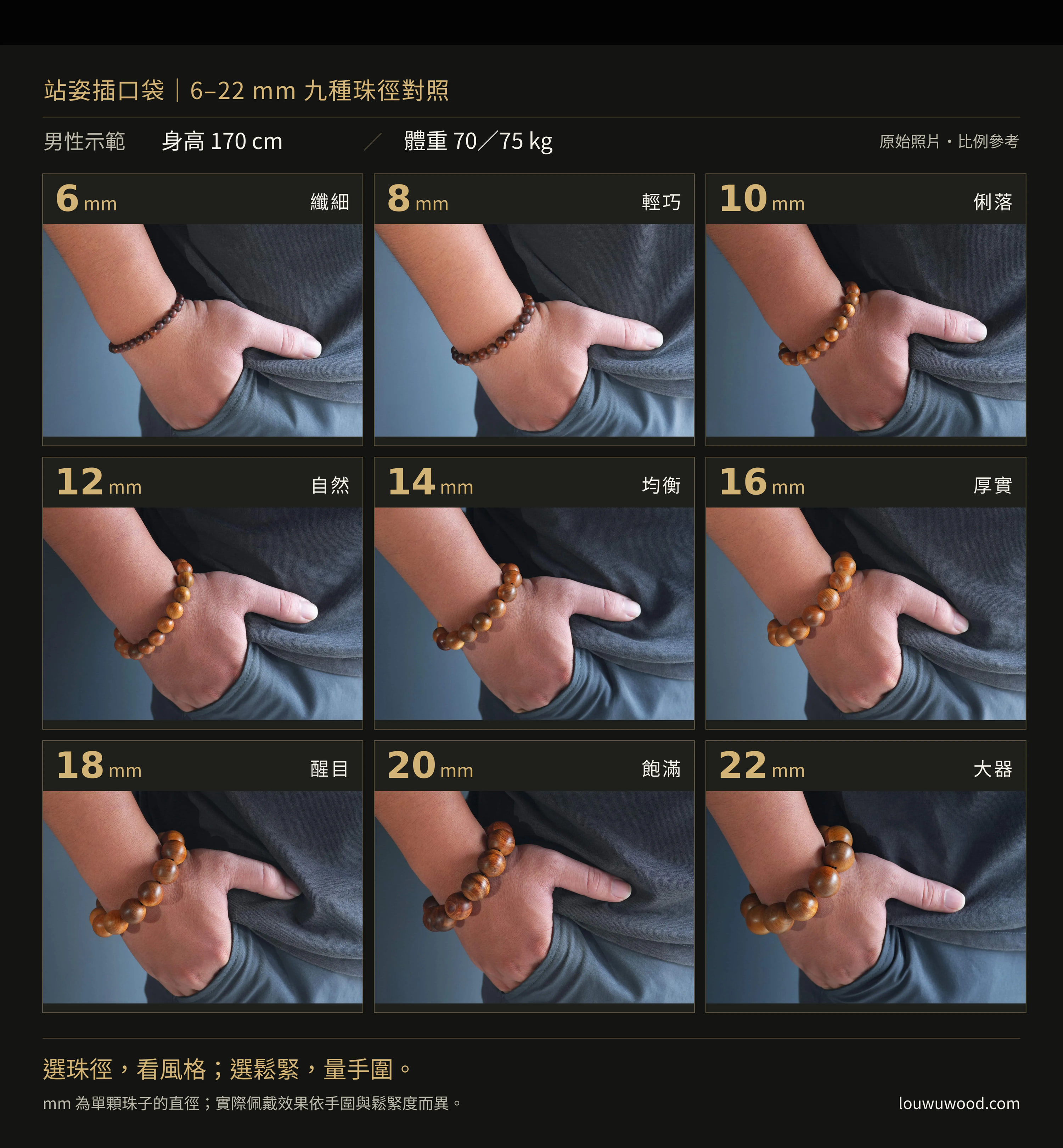 羅武_手珠尺寸比例圖_手持展示_6-22mm1111