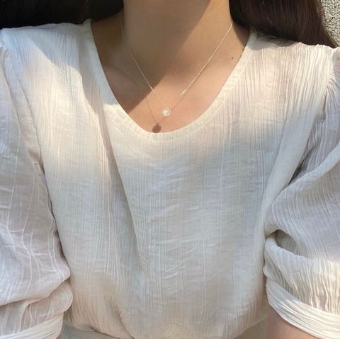 天然月光石純銀項鍊