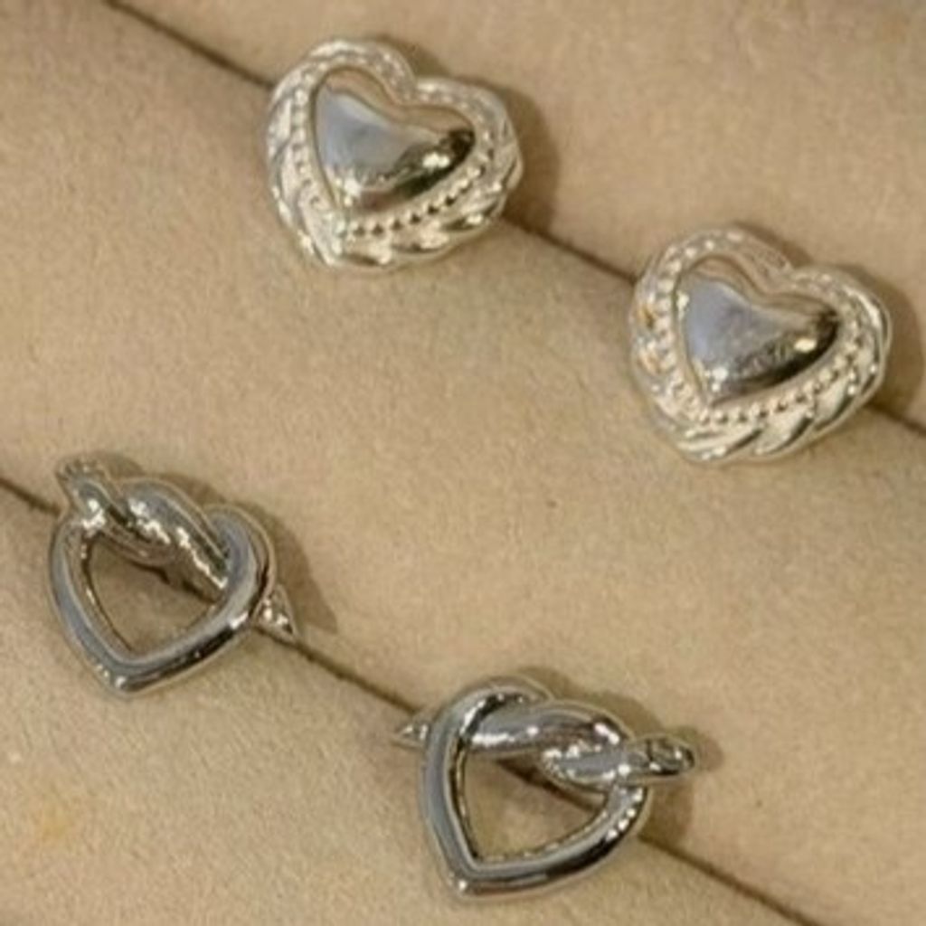 S904  瑪琳的復古雕花心型純銀耳環 Marlene's Vintage