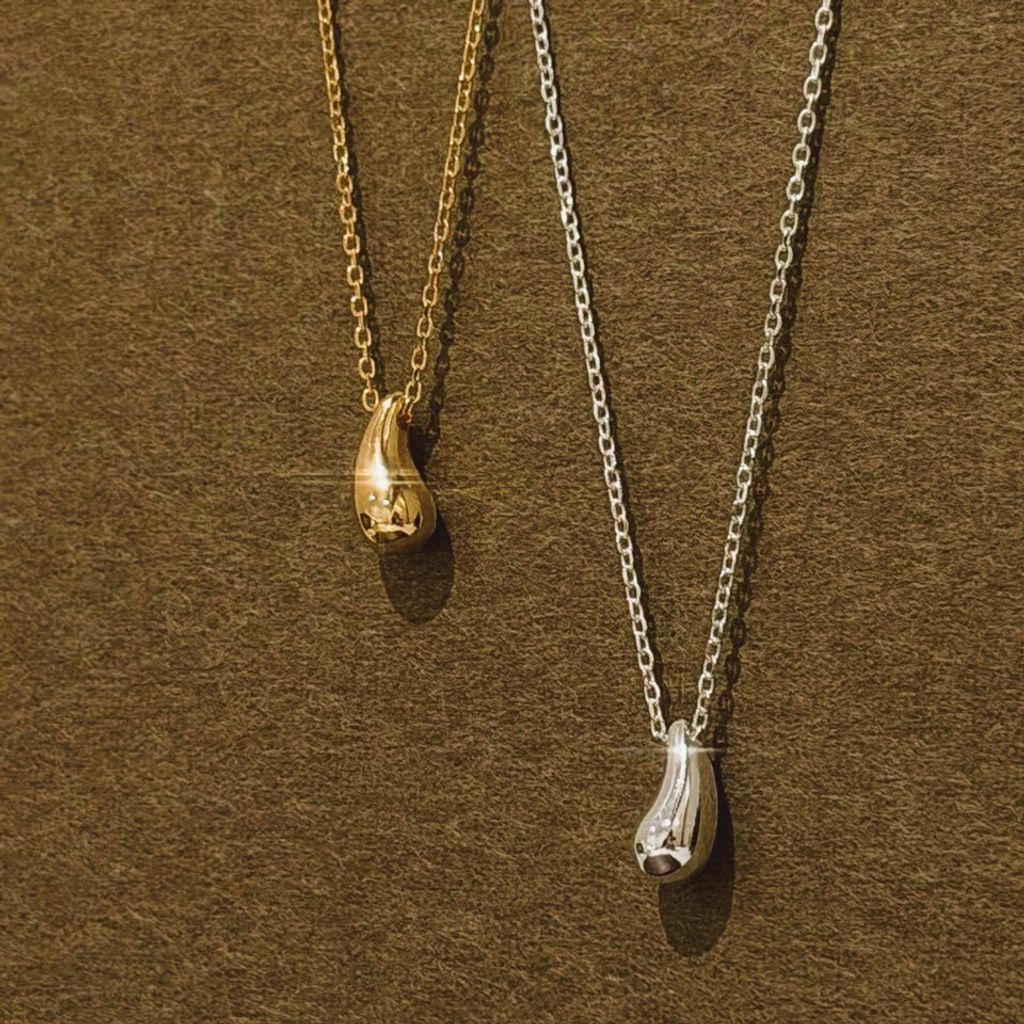 S909 黎明露珠 實心純銀項鍊