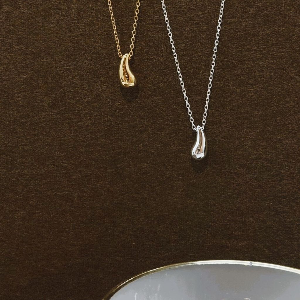 S909 黎明露珠 實心純銀項鍊