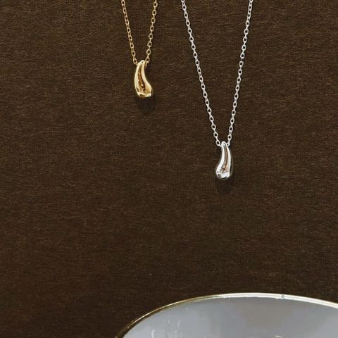 S909 黎明露珠 實心純銀項鍊