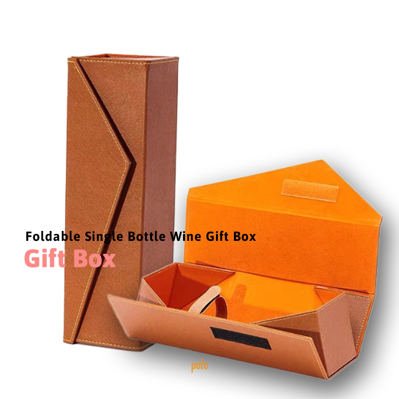 Foldable Single Bottle Wine Gift Box 2