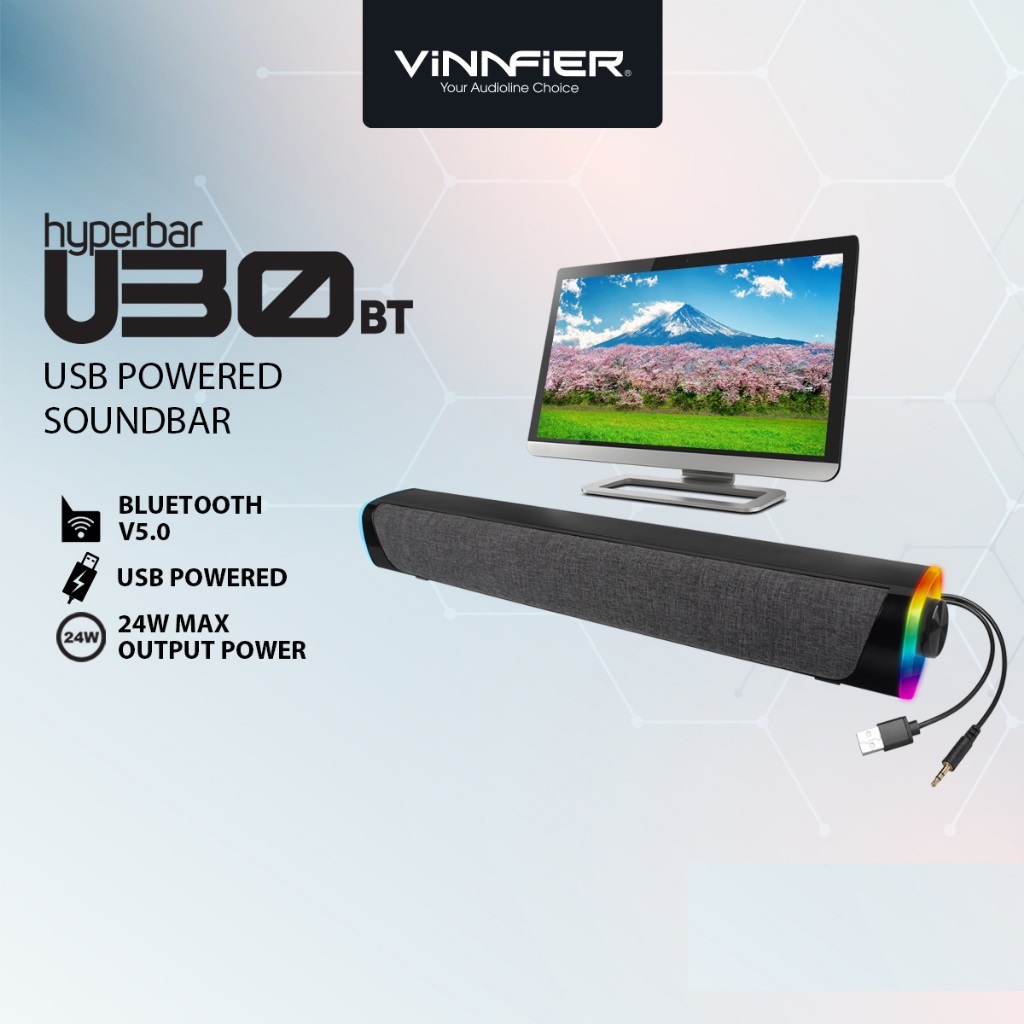 Vinnfier Hyperbar U30 Bt Usb Power Soundbar with Led Light