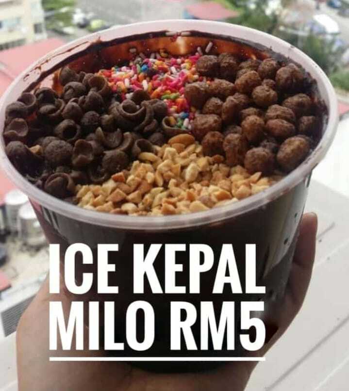Panas-panas sedap perkena Ice Kepal Milo..! Peh...