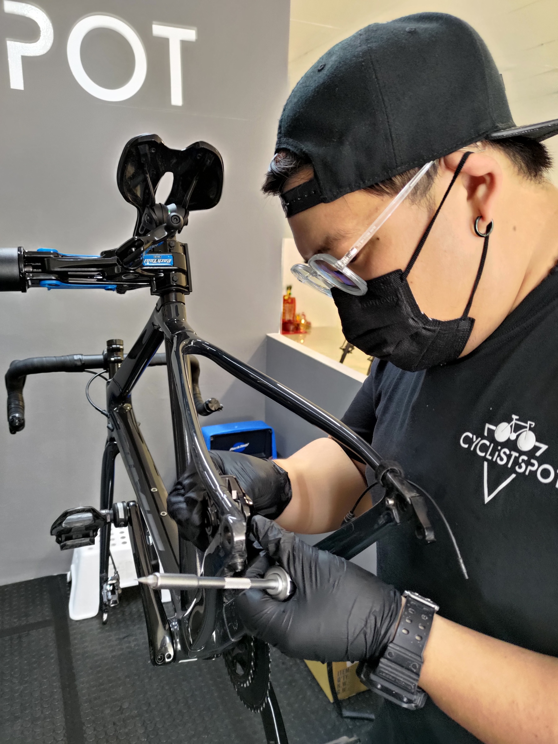 Bike repair top on road